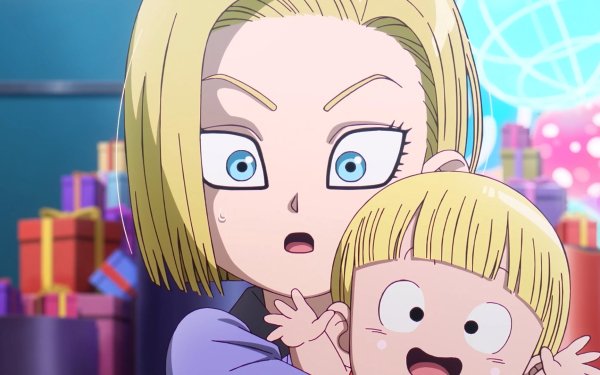 HD wallpaper featuring Android 18 from Dragon Ball DAIMA, perfect for anime desktop backgrounds.