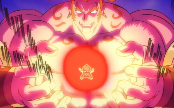 Anime character displaying power with glowing orb HD desktop wallpaper from Bucchigiri?! anime series.