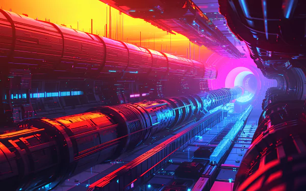 Sci-Fi Data Runner: 4K Ultra HD Wallpaper by robokoboto