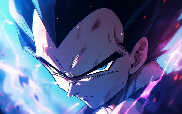 HD wallpaper of Vegeta from Dragon Ball Z with a dynamic aura, perfect for anime desktop backgrounds.