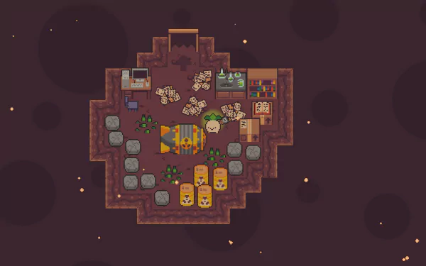 HD desktop wallpaper featuring Turnip Boy Commits Tax Evasion video game scene with playful in-game artwork for game enthusiasts.