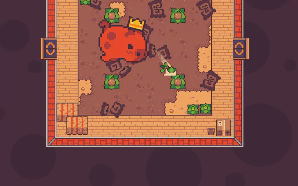 HD wallpaper of Turnip Boy Commits Tax Evasion video game featuring the main character in a game scene.