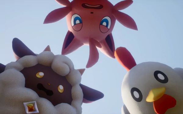 HD wallpaper of cute Palworld creatures for desktop background.