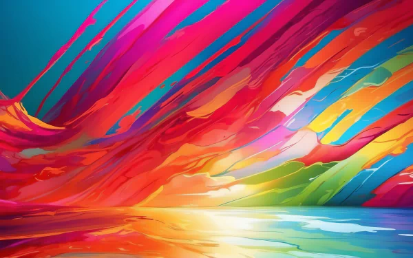 Colorful abstract art HD desktop wallpaper with vibrant brush strokes.