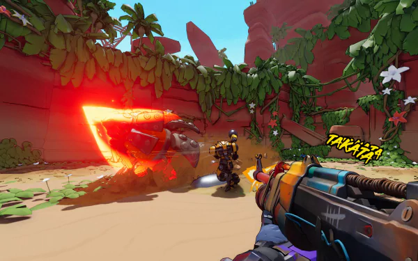 HD wallpaper of Roboquest video game featuring an action-packed combat scene with a robot and vibrant graphics for desktop background.