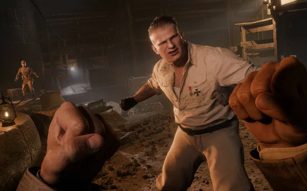 Indiana Jones and the Great Circle game action scene for HD desktop wallpaper and background.