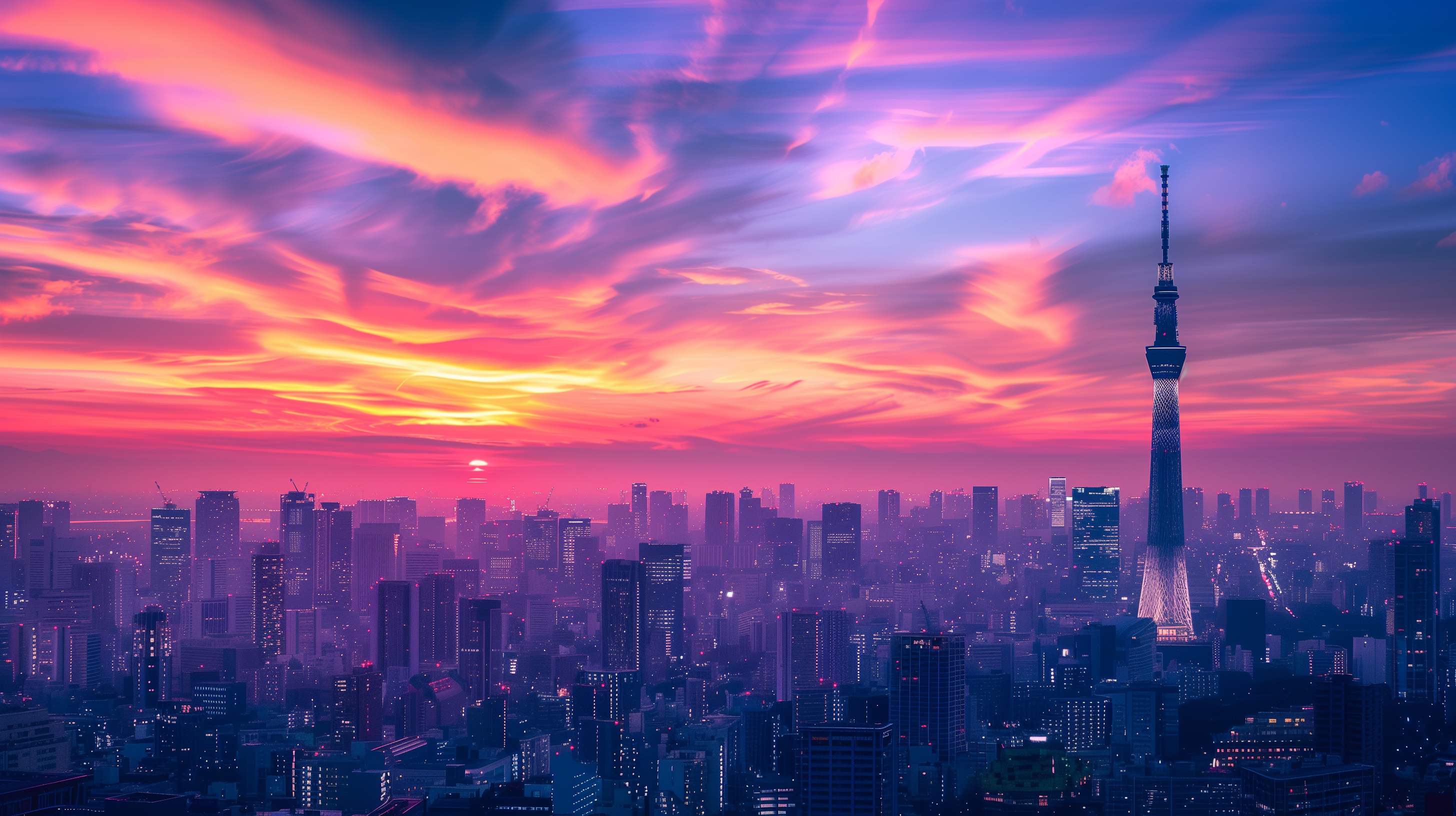 Tokyo Tower Cityscape Buildings City Digital Art 4K Wallpaper #59