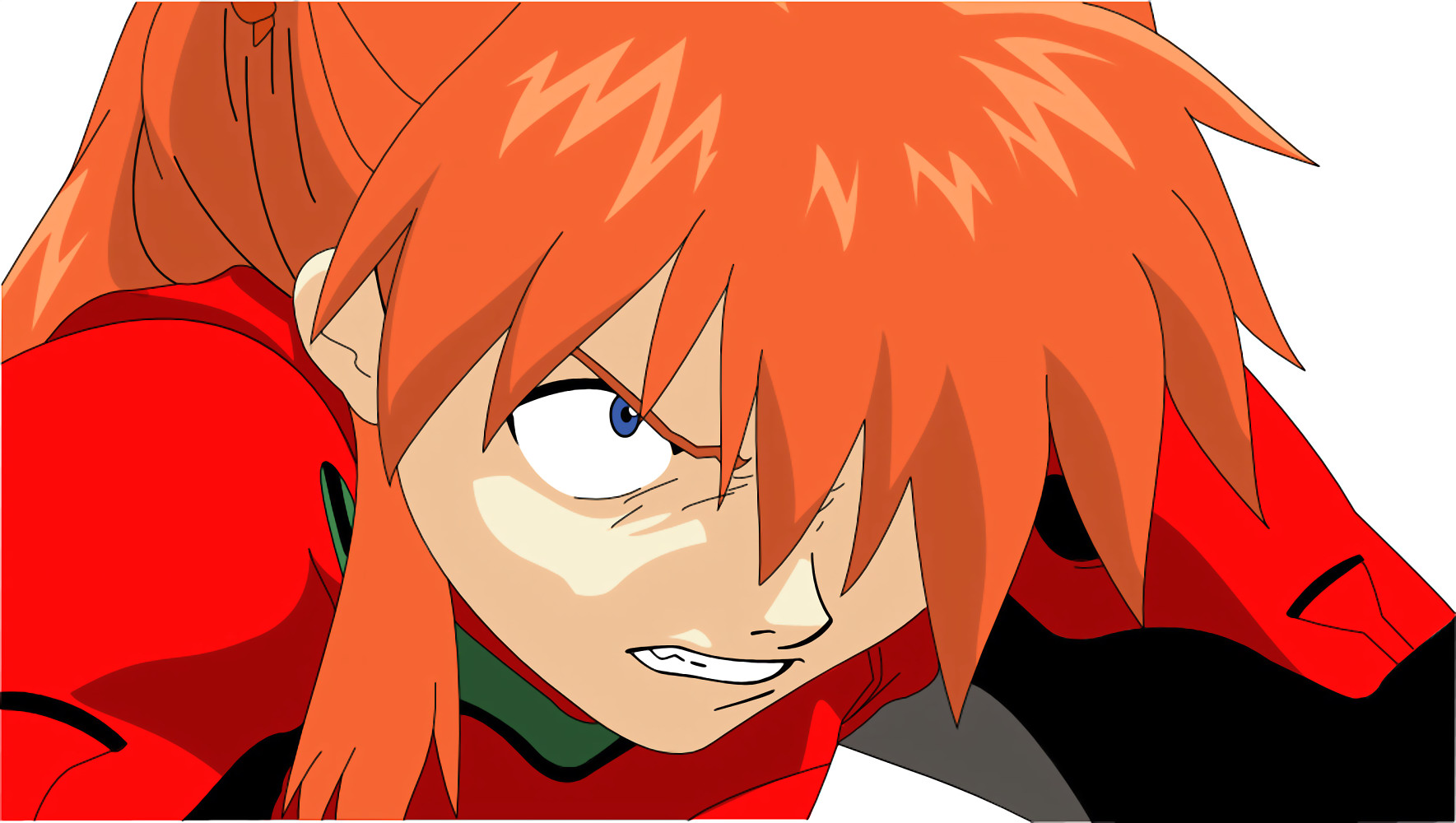 Asuka Langley Sohryu with intense expression from anime End of Evangelion