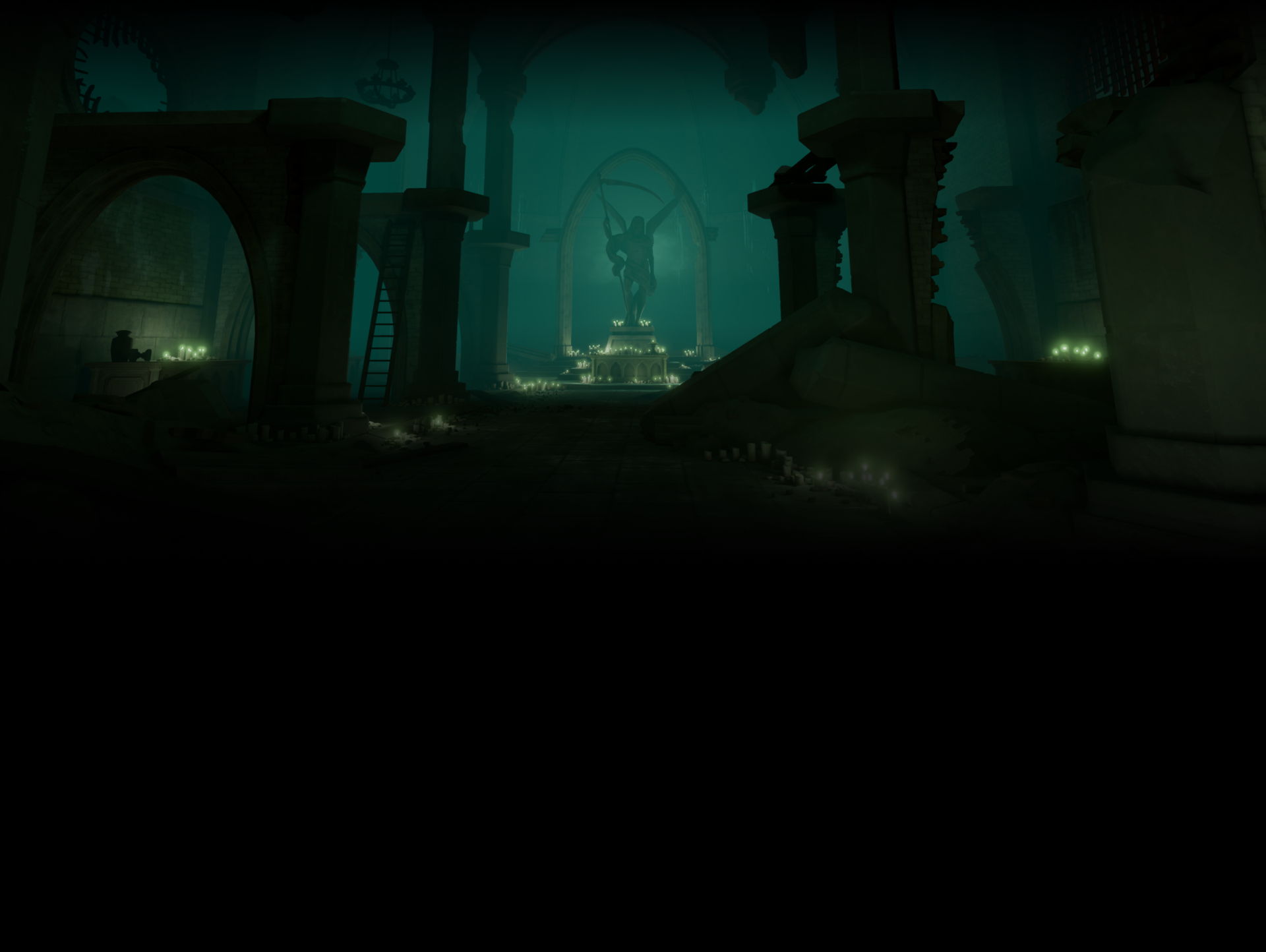 HD wallpaper of Vampire: The Masquerade - Justice theme with eerie underground crypt setting for desktop background.