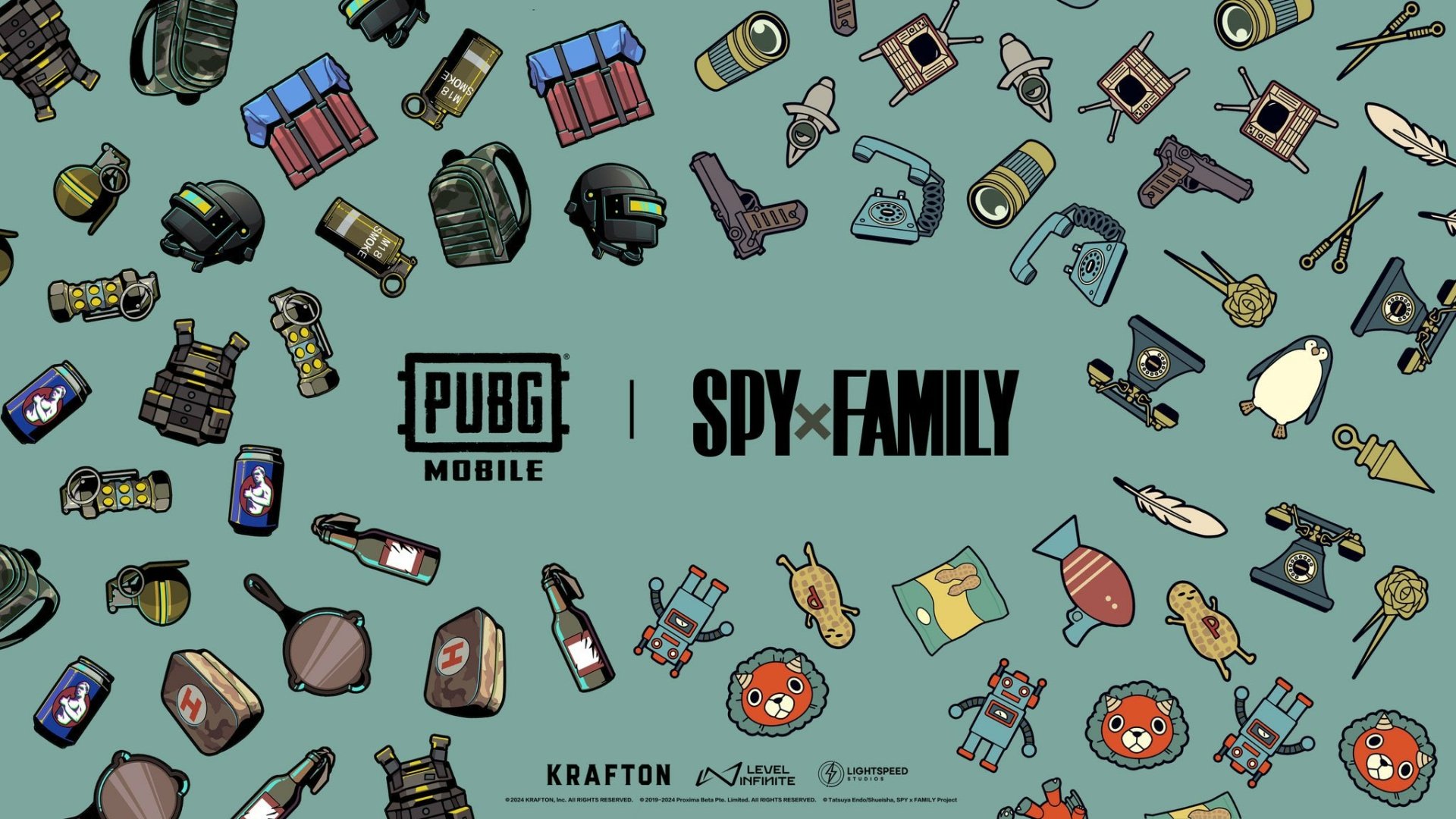 Download Crossover Video Game Anime Playerunknown's Battlegrounds Spy X Family HD Wallpaper