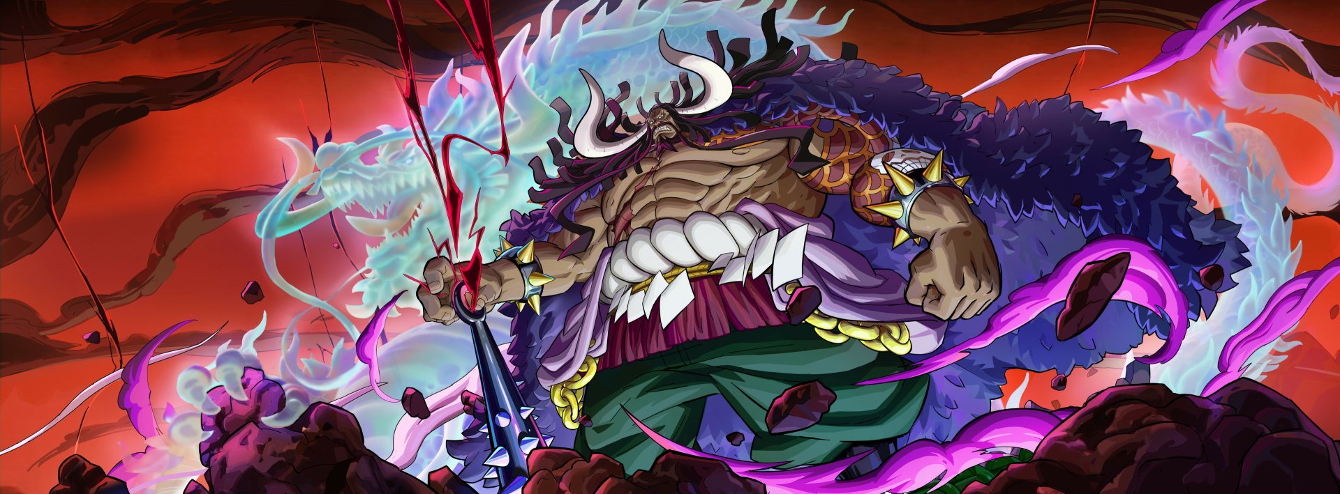 Download Anime One Piece Kaido (One Piece) HD Wallpaper by Mino Jiang