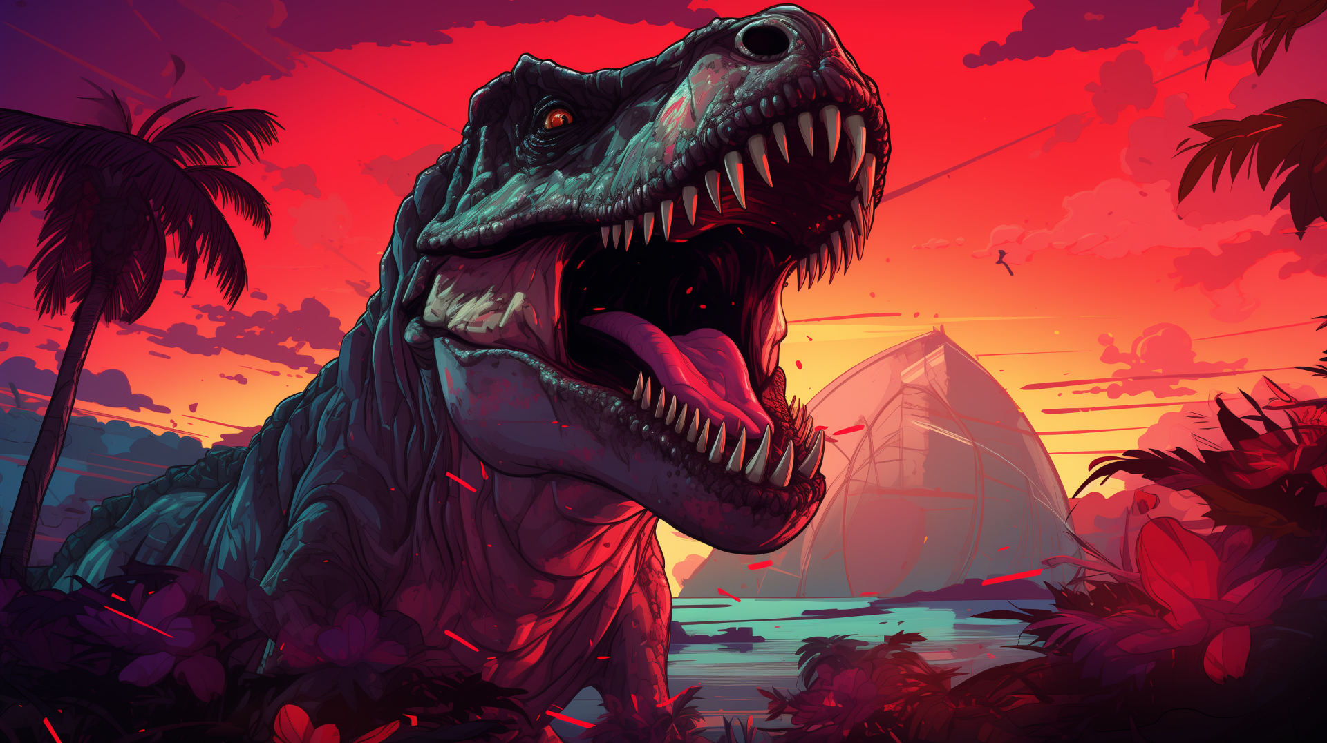 Download Dinosaur AI Art HD Wallpaper