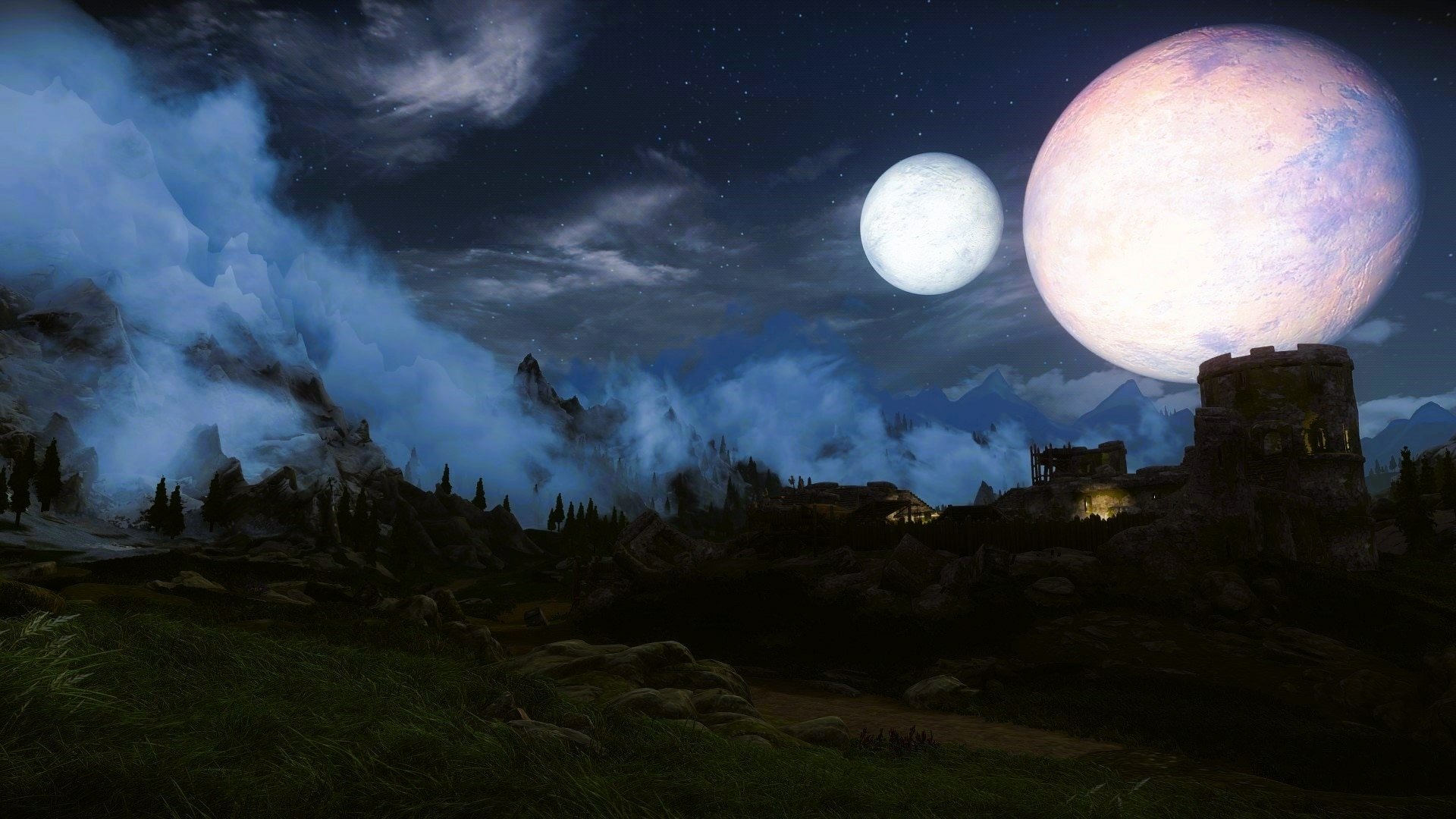 Skyrim Night Sky Wallpaper