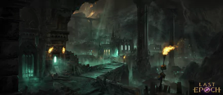 HD desktop wallpaper featuring the atmospheric ruins from Last Epoch video game.