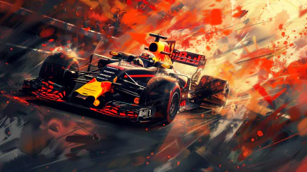 Dynamic Red Bull Racing F1 car in action, HD desktop wallpaper and background.