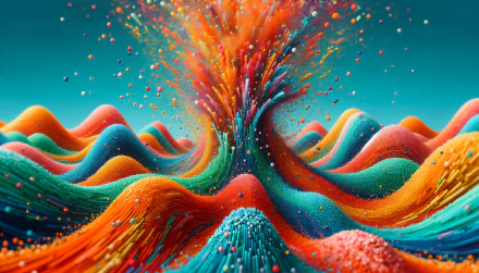 HD desktop wallpaper featuring a vibrant explosion of colorful sprinkles in a dynamic, wavy pattern.
