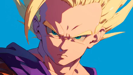 HD wallpaper featuring Super Saiyan Gohan from Dragon Ball Z with a determined expression.