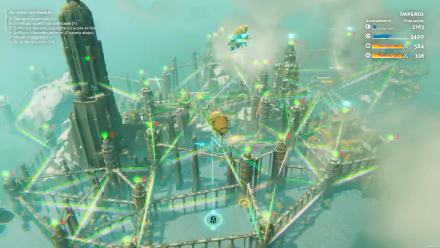 HD wallpaper of Bulwark: Falconeer Chronicles video game featuring aerial combat above a futuristic cityscape.