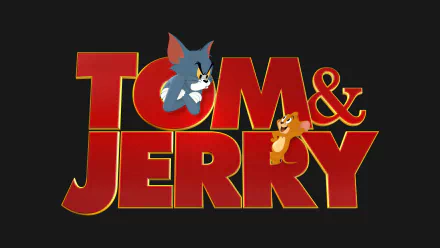 HD desktop wallpaper featuring the iconic cartoon characters Tom and Jerry with the show's logo on a black background.
