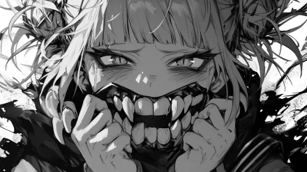HD anime wallpaper featuring Himiko Toga from My Hero Academia manga series with a menacing expression for desktop background.
