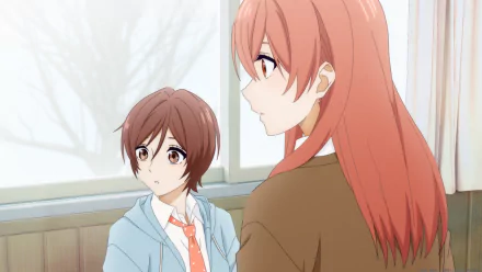 HD wallpaper featuring characters from 'A Condition Called Love' anime with Hotaru Hinase in a thoughtful scene.