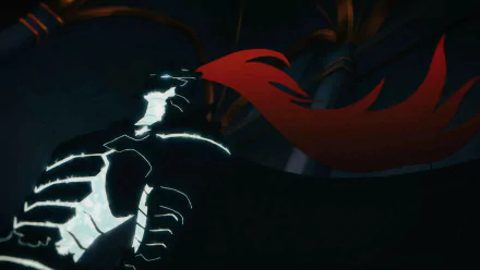 4K Ultra HD anime wallpaper featuring Igris from Solo Leveling, depicted with glowing armor and a flowing red cape in a dark, intense setting.