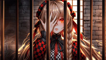 prison blonde dark Anime red eyes dark anime HD Desktop Wallpaper | Background Image