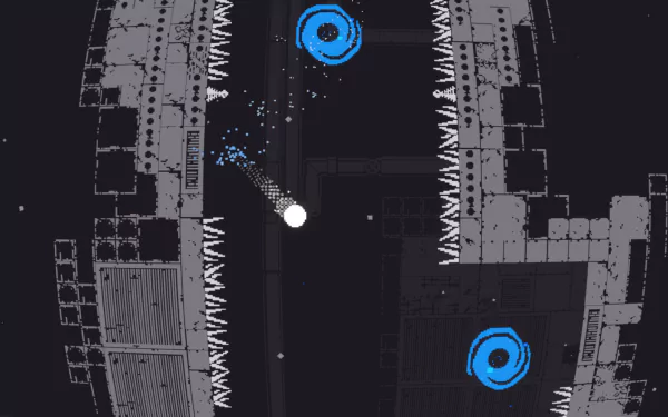 HD wallpaper featuring a dynamic scene from the video game Qomp2 with vivid blue elements and a sharp contrast.