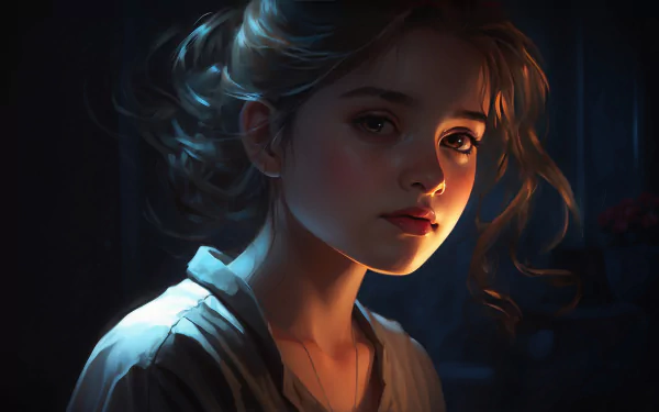 girl portrait young woman dramatic lighting HD Desktop Wallpaper | Background Image