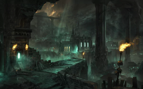 HD desktop wallpaper featuring the atmospheric ruins from Last Epoch video game.