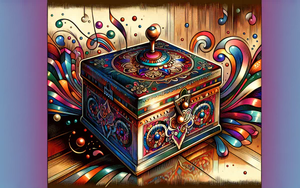 Colorful music box with intricate patterns, HD desktop wallpaper and background.