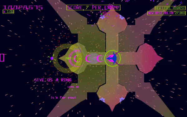 HD desktop wallpaper of 'Akka Arrh' video game with abstract graphics and retro style interface.