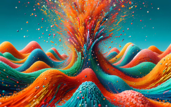 HD desktop wallpaper featuring a vibrant explosion of colorful sprinkles in a dynamic, wavy pattern.