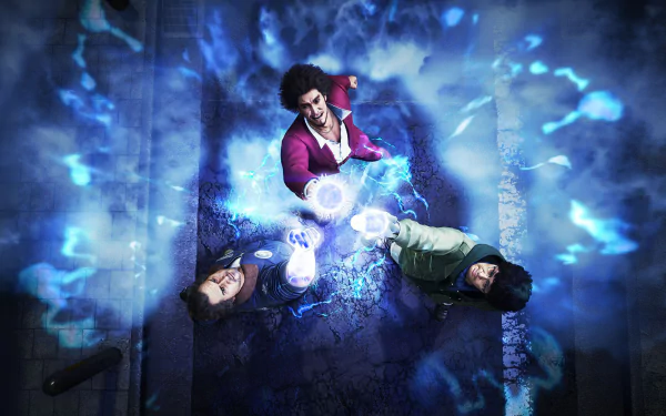 HD wallpaper featuring electrifying action from the video game Like a Dragon: Infinite Wealth.