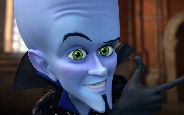 HD wallpaper of Megamind character giving a thumbs up from the movie 'Megamind vs. The Doom Syndicate'.