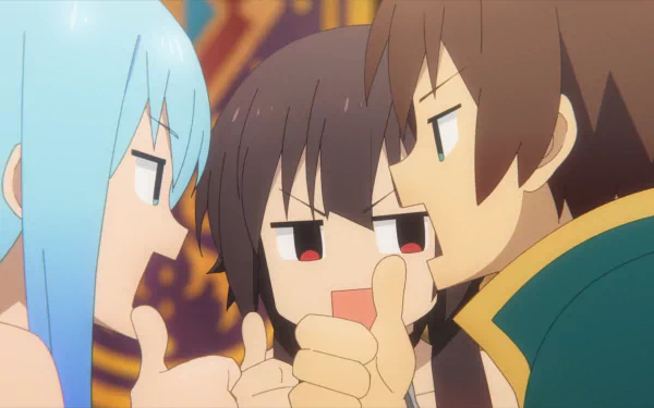 Anime KonoSuba - God’s blessing on this wonderful world!! Aqua (KonoSuba) Megumin (KonoSuba) Kazuma Satou HD Desktop Wallpaper | Background Image
