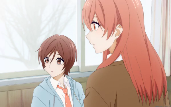 HD wallpaper featuring characters from 'A Condition Called Love' anime with Hotaru Hinase in a thoughtful scene.