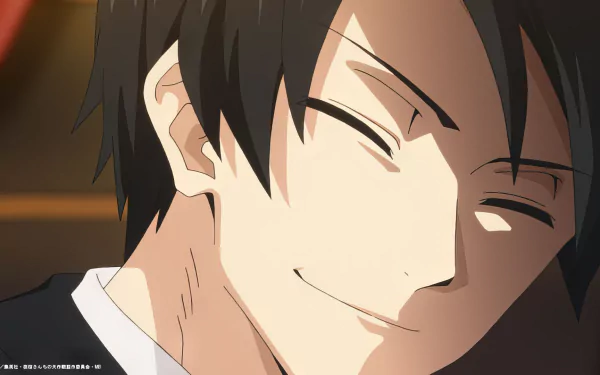 Anime character smiling from Mission: Yozakura Family as an HD desktop wallpaper background.