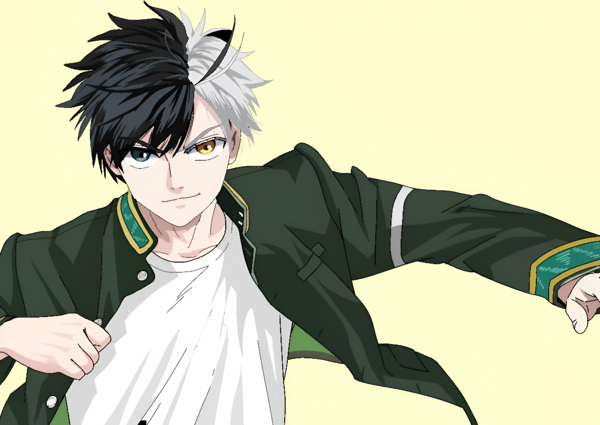 HD anime desktop wallpaper featuring Haruka Sakura from Wind Breaker in a dynamic action pose against a light background.