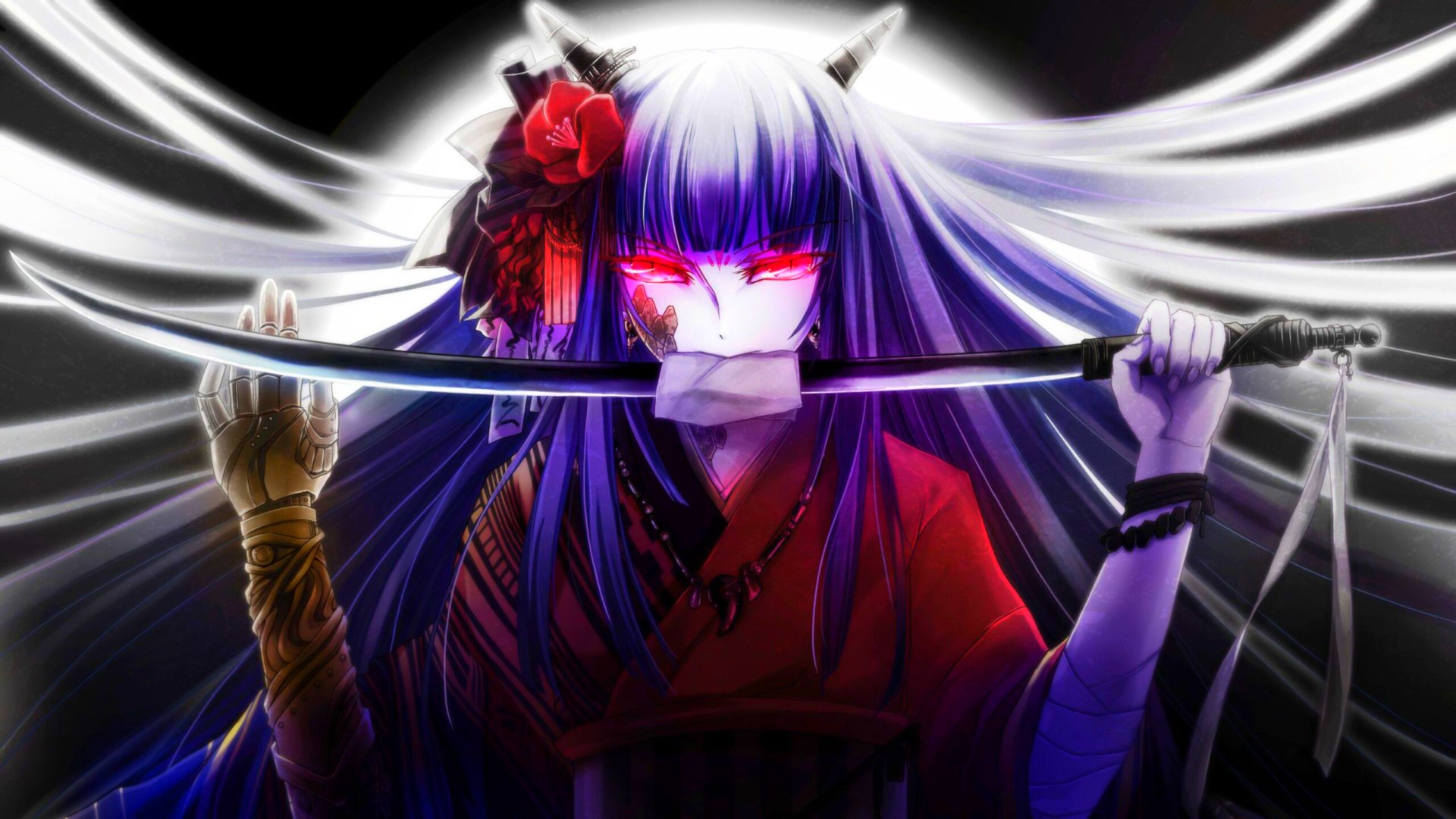 Download Anime Anime Girl Katana HD Wallpaper