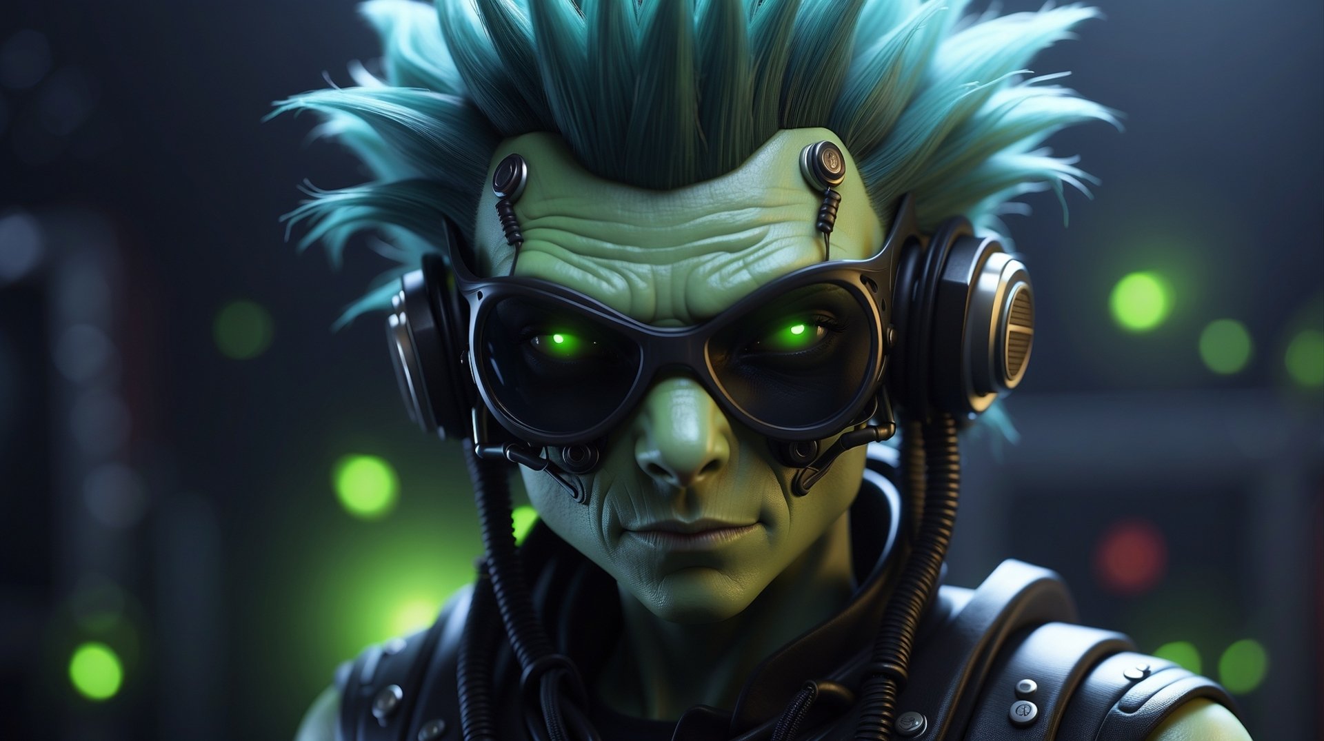 Green Evil Alien Scientist by INFER
