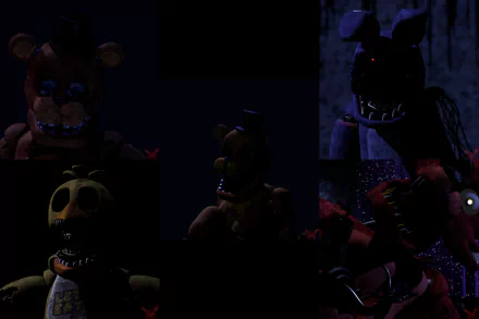 Withered Freddy (Five Nights at Freddy's) Golden Freddy (Five Nights At Freddy's) video game Five Nights At Freddy's 2 Five Nights at Freddy's HD Desktop Wallpaper | Background Image