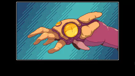 HD desktop wallpaper from Read Only Memories: NEURODIVER featuring a stylized hand wearing a high-tech glove.