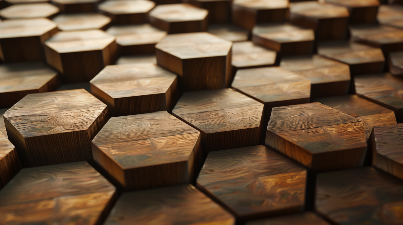 {{ Abstract geometric wooden hexagon pattern wallpaper for HD desktop background. 