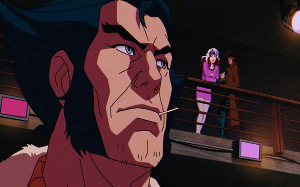 Wolverine, Gambit, and Rogue from Marvel Comics featured in a vibrant HD desktop wallpaper, creating an action-packed TV show-inspired background.