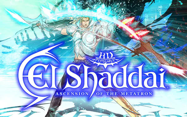 HD wallpaper of El Shaddai: Ascension of the Metatron featuring a character with a sword against a dynamic, celestial background.