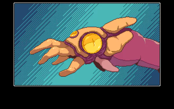 HD desktop wallpaper from Read Only Memories: NEURODIVER featuring a stylized hand wearing a high-tech glove.