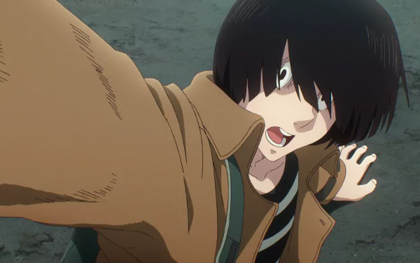 Anime character from Dead Dead Demon's Dededede Destruction looking distressed, set against a dark background. HD desktop wallpaper.