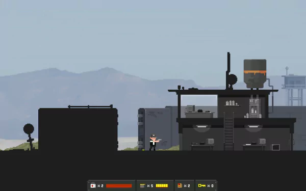 HD desktop wallpaper and background of the video game The Final Station, featuring a character navigating a silhouetted industrial setting against a mountain backdrop.