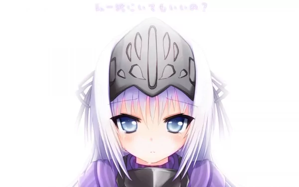 HD wallpaper featuring Eucliwood Hellscythe from the anime Is This a Zombie, showcasing her striking blue eyes and distinctive armored attire against a light background.